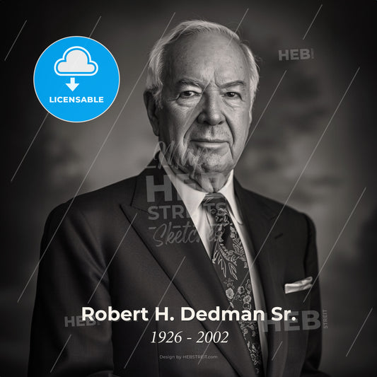 Robert H. Dedman Sr., 1926 - 2002, American hotelier and entrepreneur - A Man In A Suit Print Template