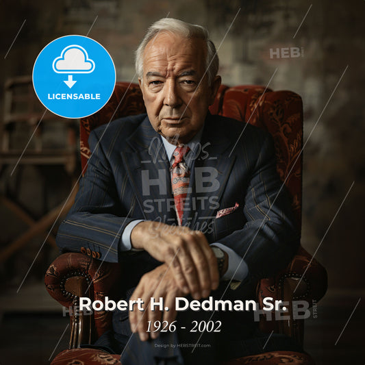 Robert H. Dedman Sr., 1926 - 2002, American hotelier and entrepreneur - A Man Sitting In A Chair Print Template