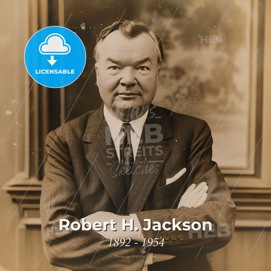 Robert H. Jackson, 1892 - 1954, American lawyer and jurist - A Man In A Suit With His Arms Crossed Print Template