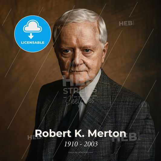 Robert K. Merton, 1910 - 2003, American sociologist - A Man In A Suit Print Template