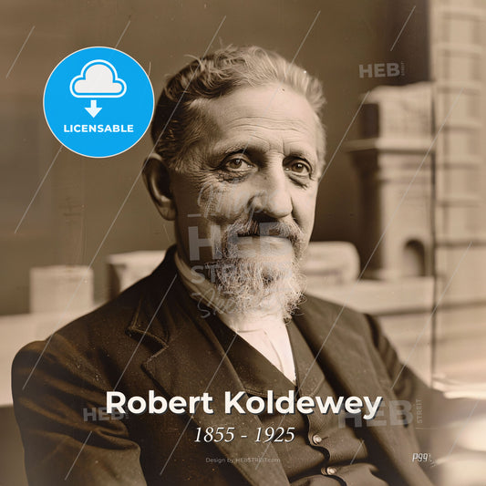Robert Koldewey, 1855 - 1925, German archaeologist - A Man With A Beard Print Template