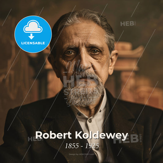 Robert Koldewey, 1855 - 1925, German archaeologist - A Man With A Beard And Mustache Print Template