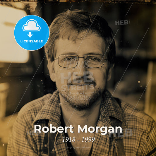 Robert Morgan, 1918 - 1999, American stuntman and actor - A Man Wearing Glasses And A Plaid Shirt Print Template