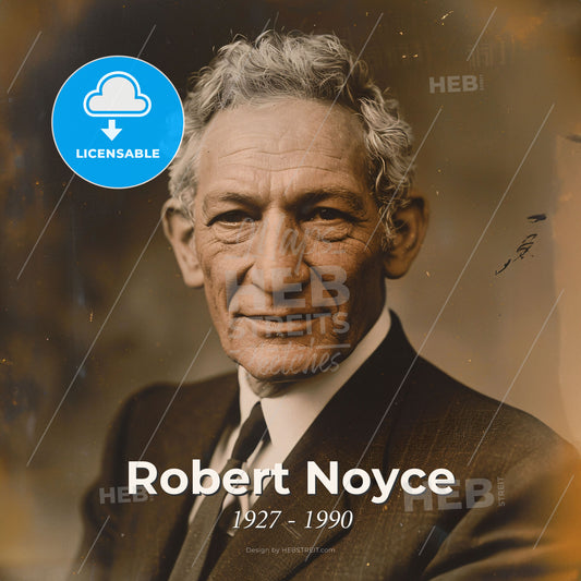 Robert Noyce, 1927 - 1990, American physicist and entrepreneur - A Man In A Suit And Tie Print Template