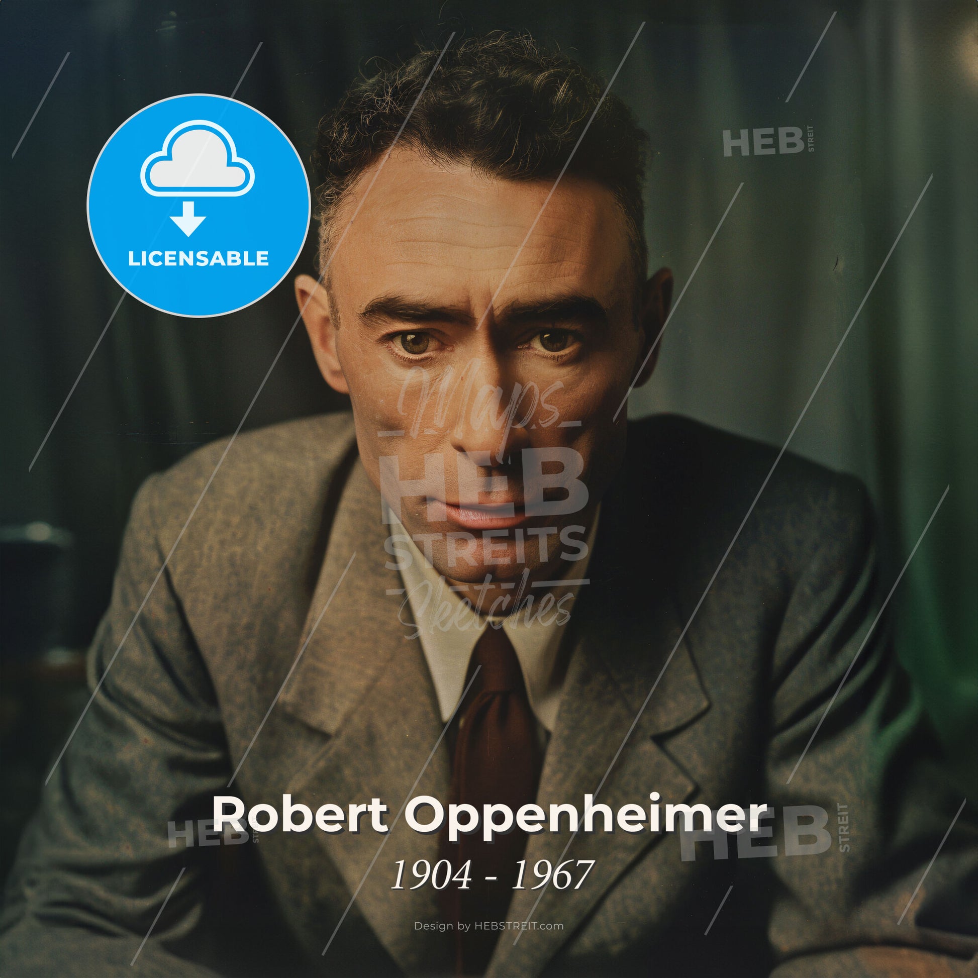 Robert Oppenheimer, 1904 - 1967, American physicist - A Man In A Suit And Tie Print Template