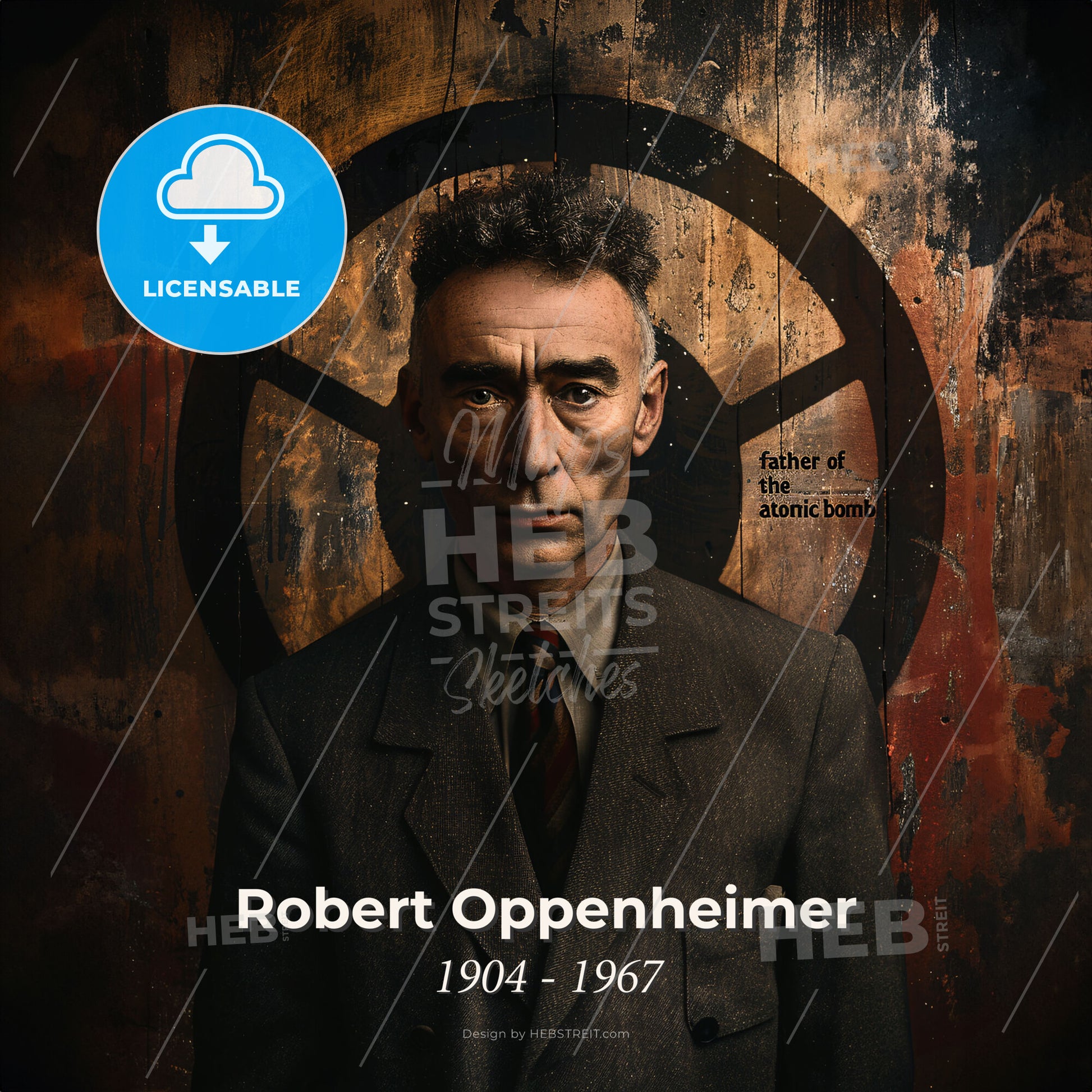 Robert Oppenheimer, 1904 - 1967, American physicist - A Man In A Suit Print Template