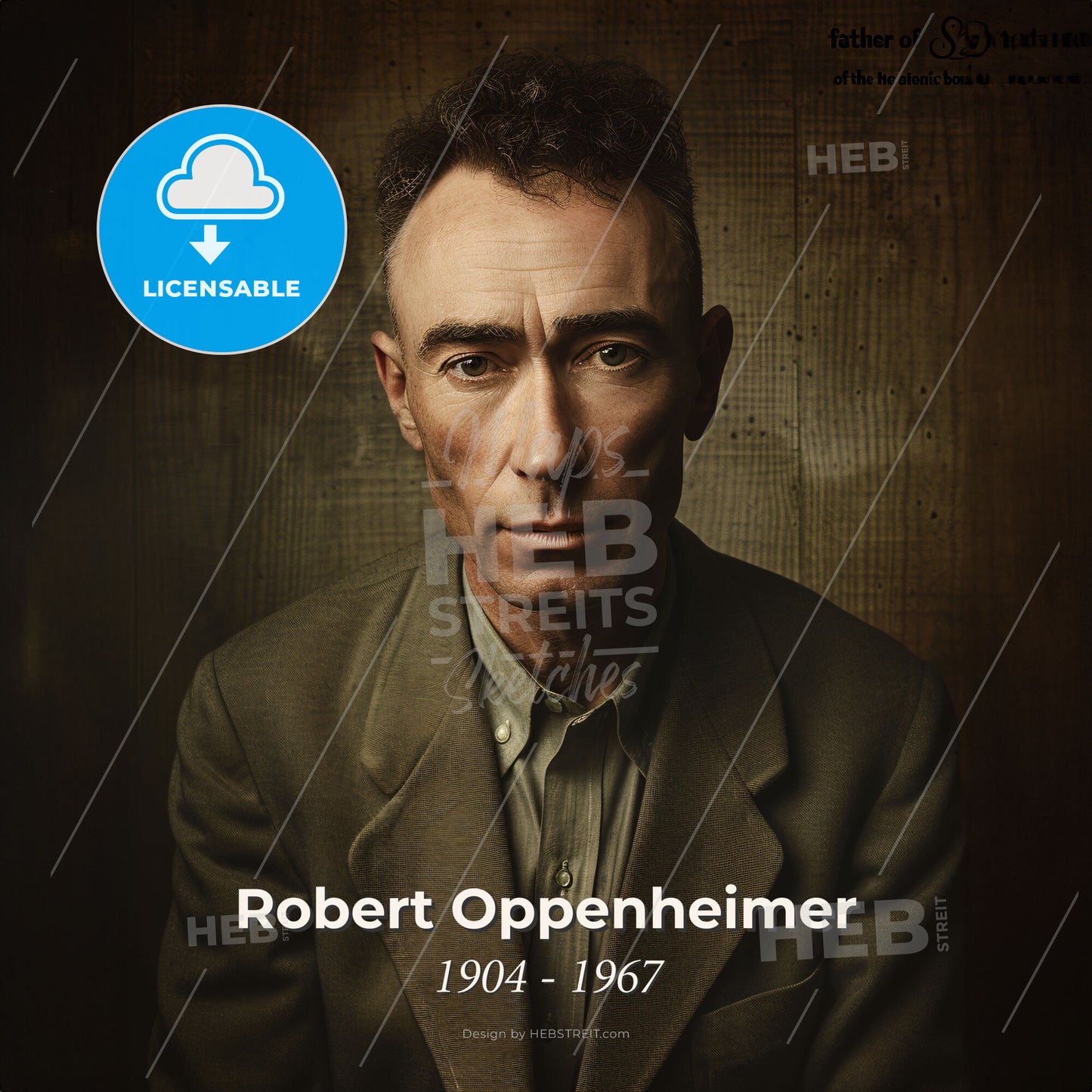 Robert Oppenheimer, 1904 - 1967, American physicist - A Man In A Suit Print Template