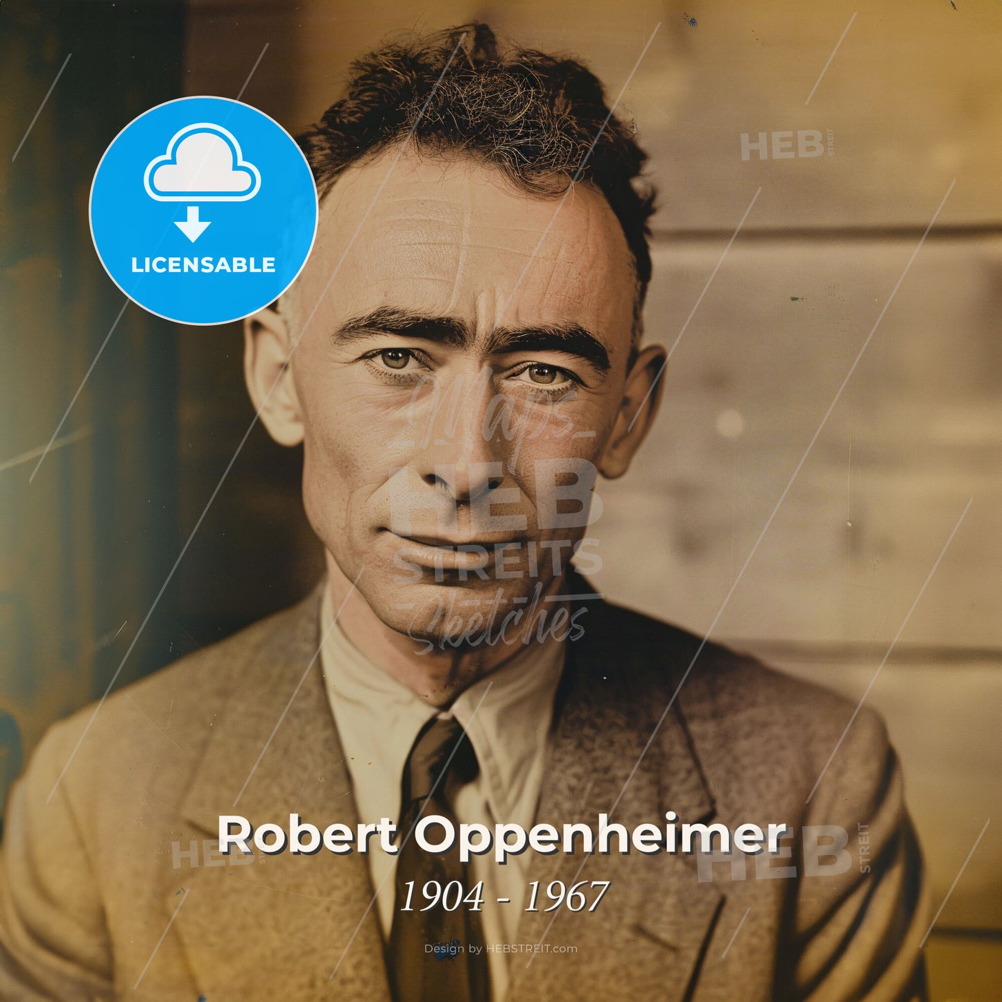 Robert Oppenheimer, 1904 - 1967, American physicist - A Man In A Suit And Tie Print Template