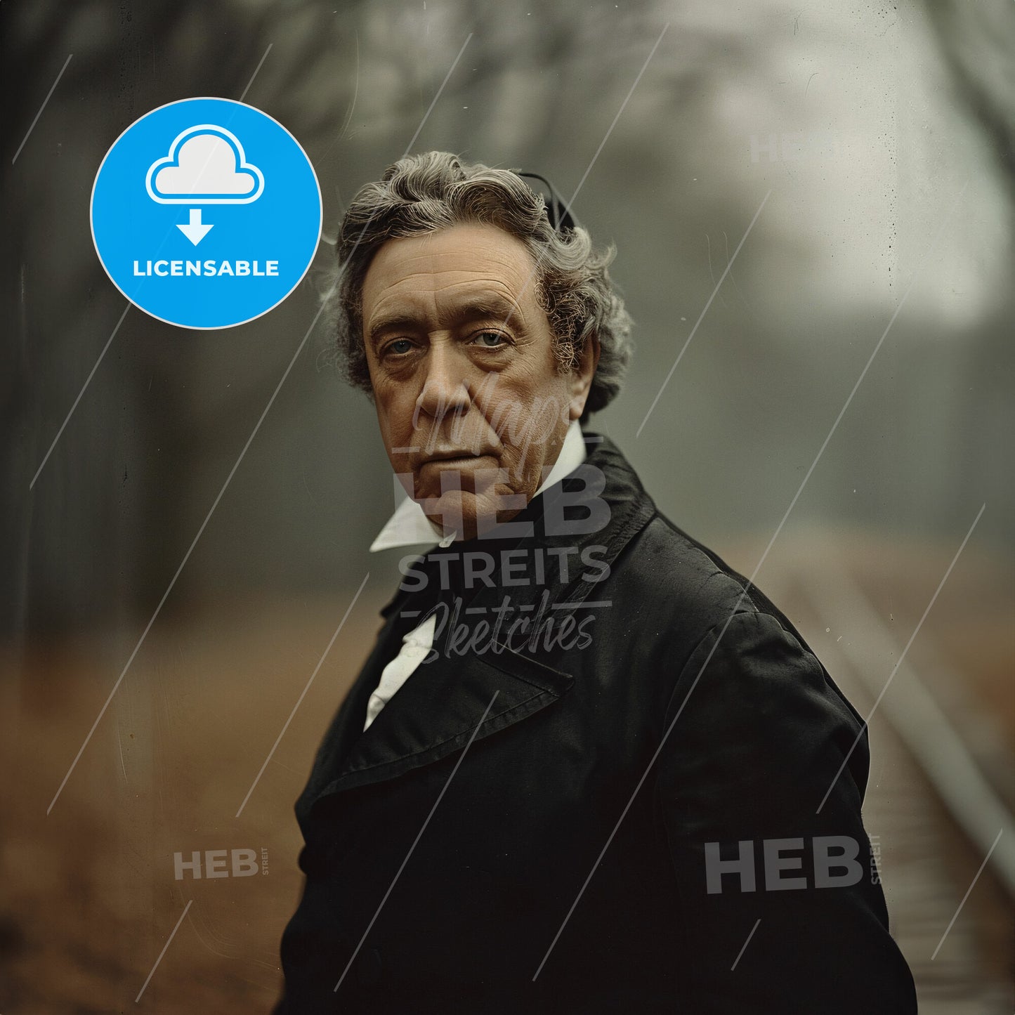 Robert Stephenson, 1803 - 1859, British engineer - A Man Standing On A Train Track