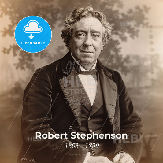 Robert Stephenson, 1803 - 1859, British engineer - A Man In A Suit Print Template