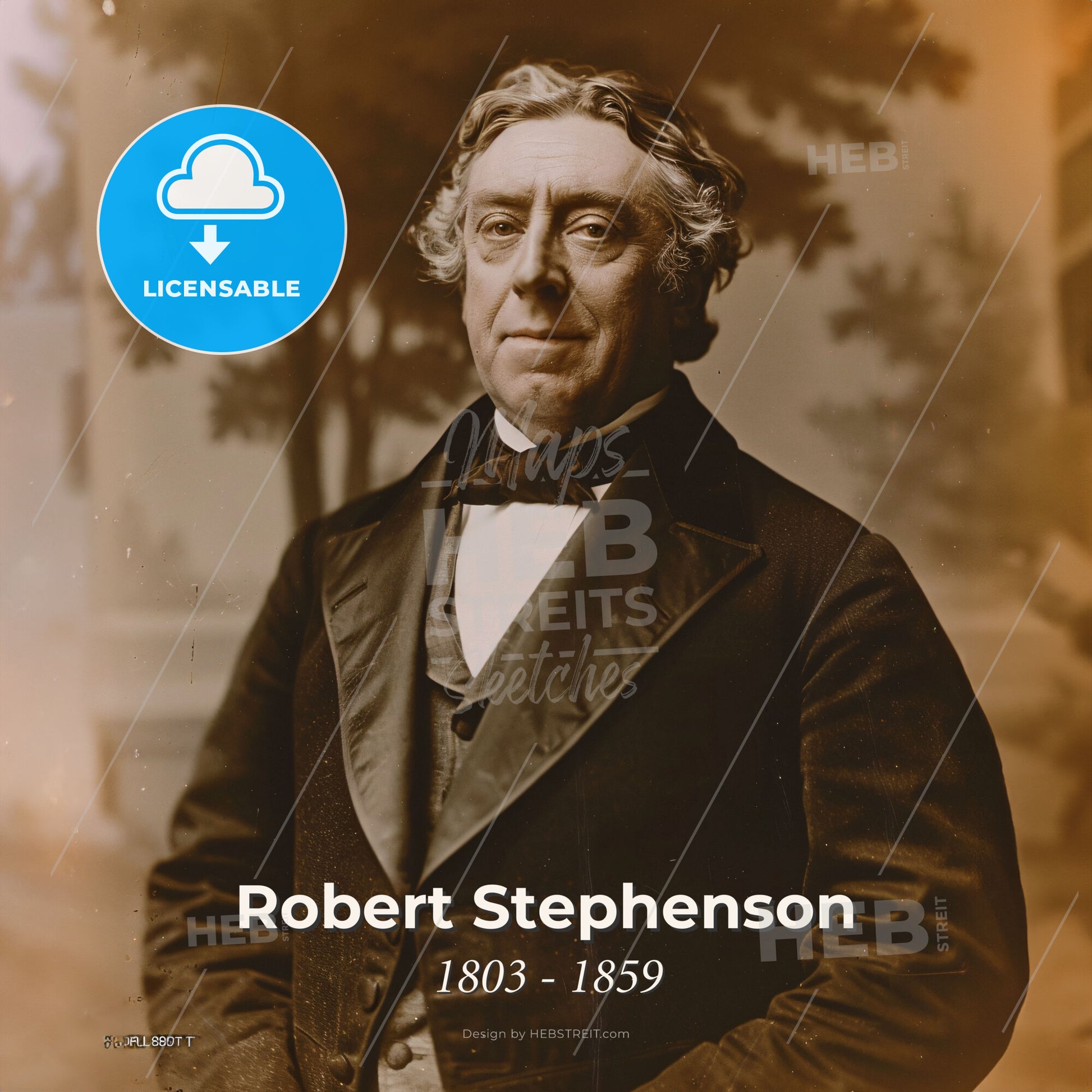 Robert Stephenson, 1803 - 1859, British engineer - A Man In A Suit Print Template