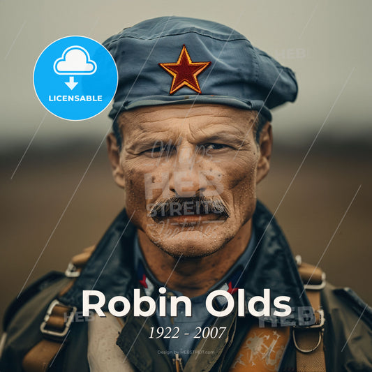 Robin Olds, 1922 - 2007, American fighter ace and General - A Man In A Military Uniform Print Template