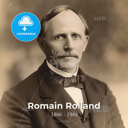 Romain Rolland, 1866 - 1944, French writer - A Man With A Mustache And A Suit Print Template