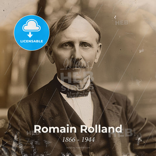 Romain Rolland, 1866 - 1944, French writer - A Man With A Mustache Print Template