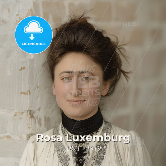 Rosa Luxemburg, 1871 - 1919, Polish-German revolutionary - A Woman In A White Dress Print Template