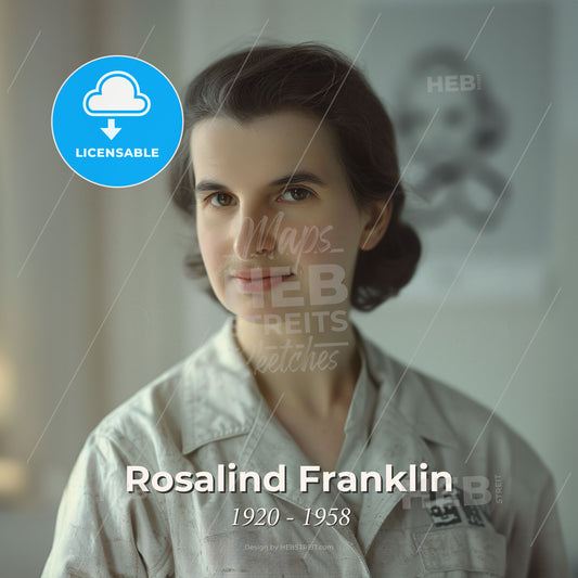 Rosalind Franklin, 1920 - 1958, British biophysicist - A Woman In A White Shirt Print Template