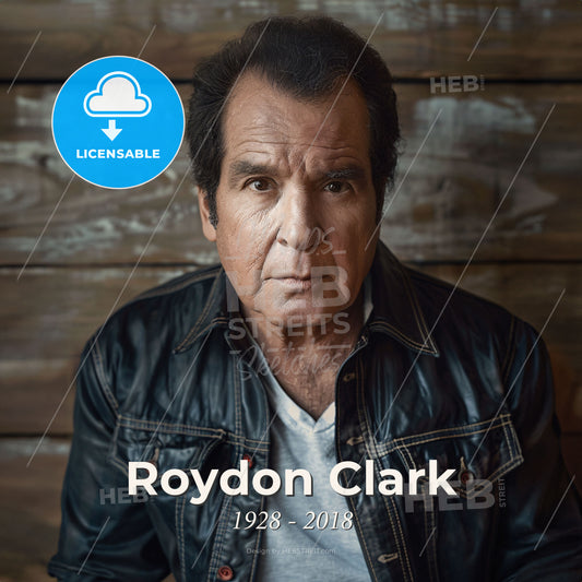 Roydon Clark, 1928 - 2018, American stuntman and actor - A Man In A Black Jacket Print Template