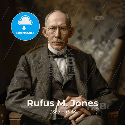 Rufus M. Jones, 1863 - 1948, American Quaker theologian - A Man Sitting In A Chair Print Template