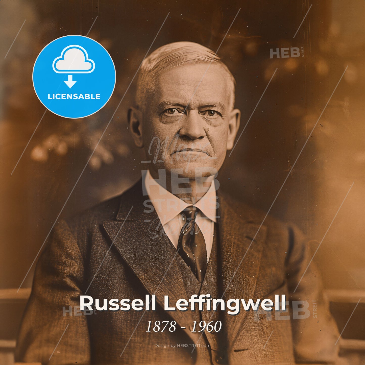 Russell Leffingwell, 1878 - 1960, American banker - A Man In A Suit Print Template