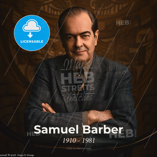 Samuel Barber, 1910 - 1981, American composer - A Man In A Suit With His Arms Crossed Print Template