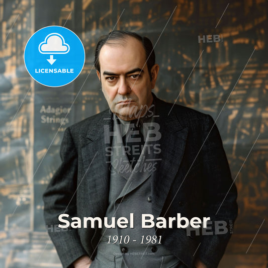 Samuel Barber, 1910 - 1981, American composer - A Man In A Suit Print Template