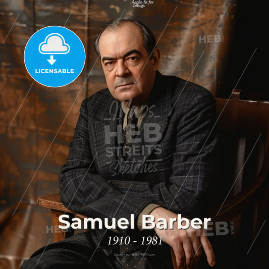 Samuel Barber, 1910 - 1981, American composer - A Man Sitting In A Chair Print Template