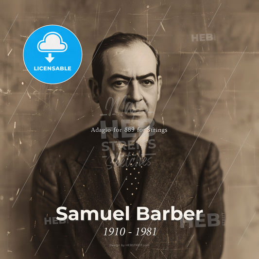 Samuel Barber, 1910 - 1981, American composer - A Man In A Suit Print Template