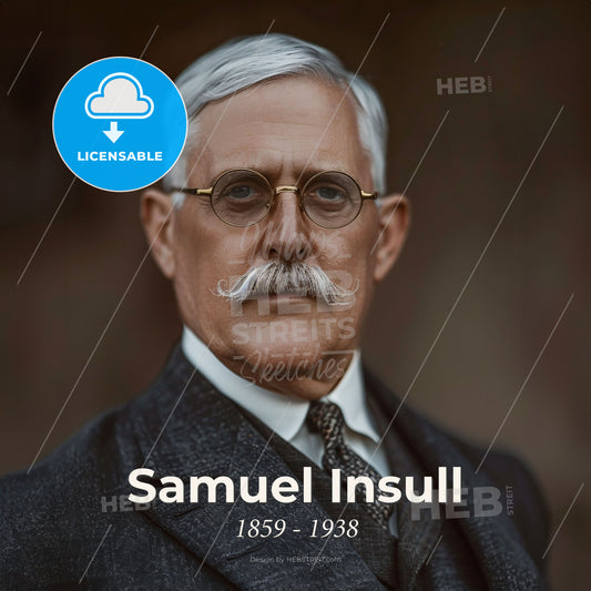 Samuel Insull, 1859 - 1938, American utilities magnate - A Man With A Mustache And Glasses Print Template