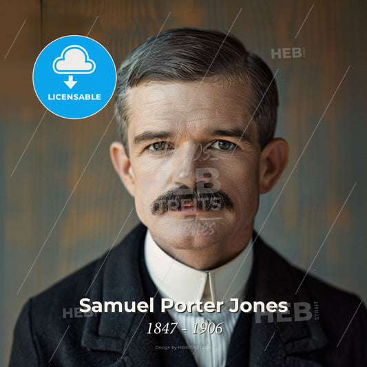 Samuel Porter Jones, 1847 - 1906, American evangelist - A Man With A Mustache Print Template