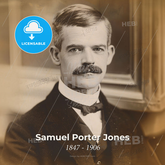 Samuel Porter Jones, 1847 - 1906, American evangelist - A Man With A Mustache Print Template