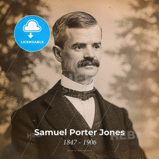 Samuel Porter Jones, 1847 - 1906, American evangelist - A Man With A Mustache Print Template