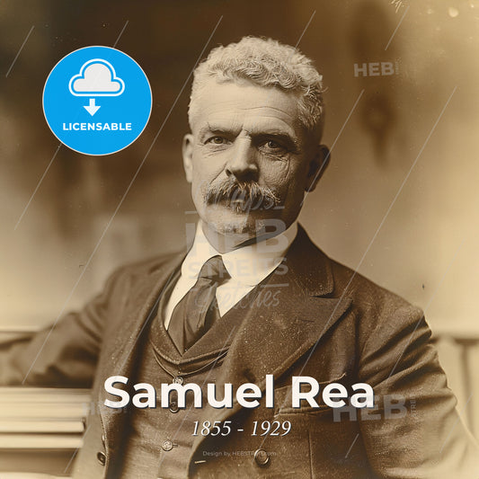 Samuel Rea, 1855 - 1929, American railway executive - A Man With A Mustache And A Suit Print Template