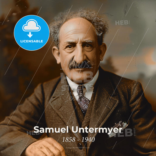Samuel Untermyer, 1858 - 1940, American lawyer - A Man With A Mustache Wearing A Suit And Tie Print Template