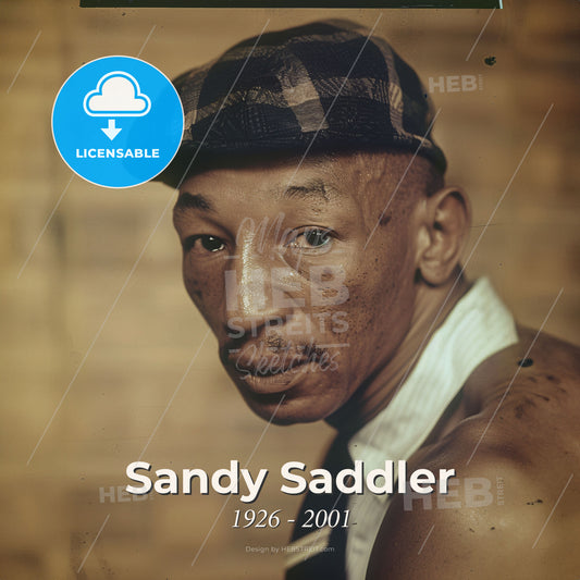 Sandy Saddler, 1926 - 2001, American featherweight boxer - A Man In A Hat Print Template