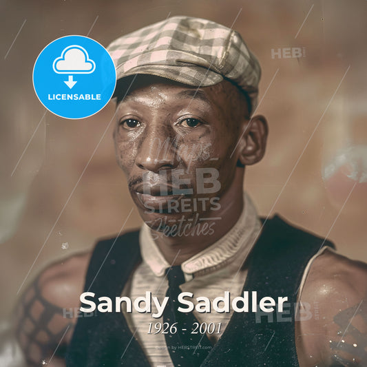 Sandy Saddler, 1926 - 2001, American featherweight boxer - A Man With A Hat And Tie Print Template