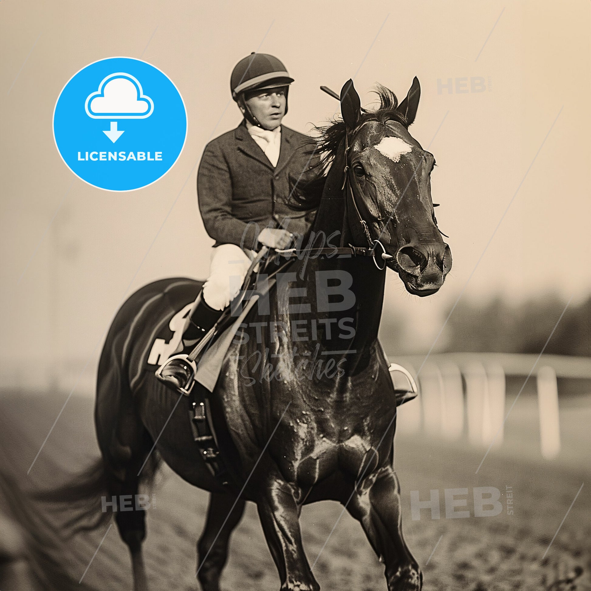 Seabiscuit, 1933 - 1947, American racehorse - A Man Riding A Horse