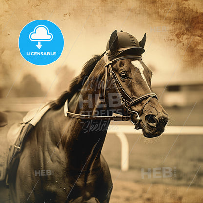 Seabiscuit, 1933 - 1947, American racehorse - A Horse Wearing A Hat