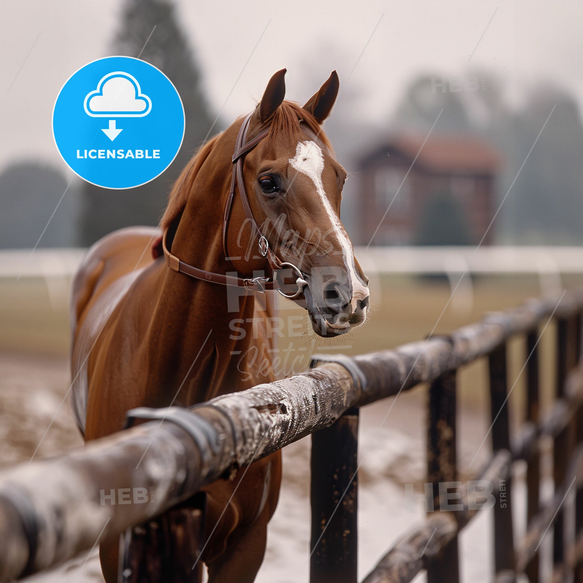 Secretariat, 1970 - 1989, American Thoroughbred racehorse - A Horse Standing Over A Fence