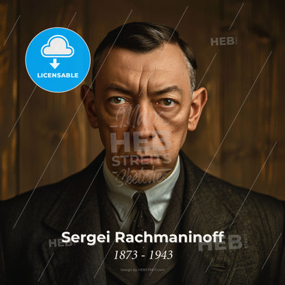 Sergei Rachmaninoff, 1873 - 1943, Russian composer and pianist - A Man In A Suit Print Template