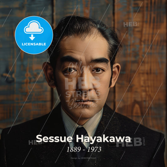 Sessue Hayakawa, 1889 - 1973, Japanese actor - A Man In A Suit Print Template