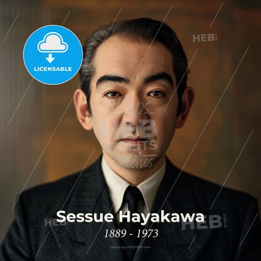 Sessue Hayakawa, 1889 - 1973, Japanese actor - A Man In A Suit And Tie Print Template