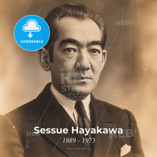 Sessue Hayakawa, 1889 - 1973, Japanese actor - A Man In A Suit Print Template