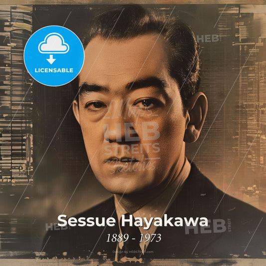 Sessue Hayakawa, 1889 - 1973, Japanese actor - A Man In A Suit And Tie Print Template