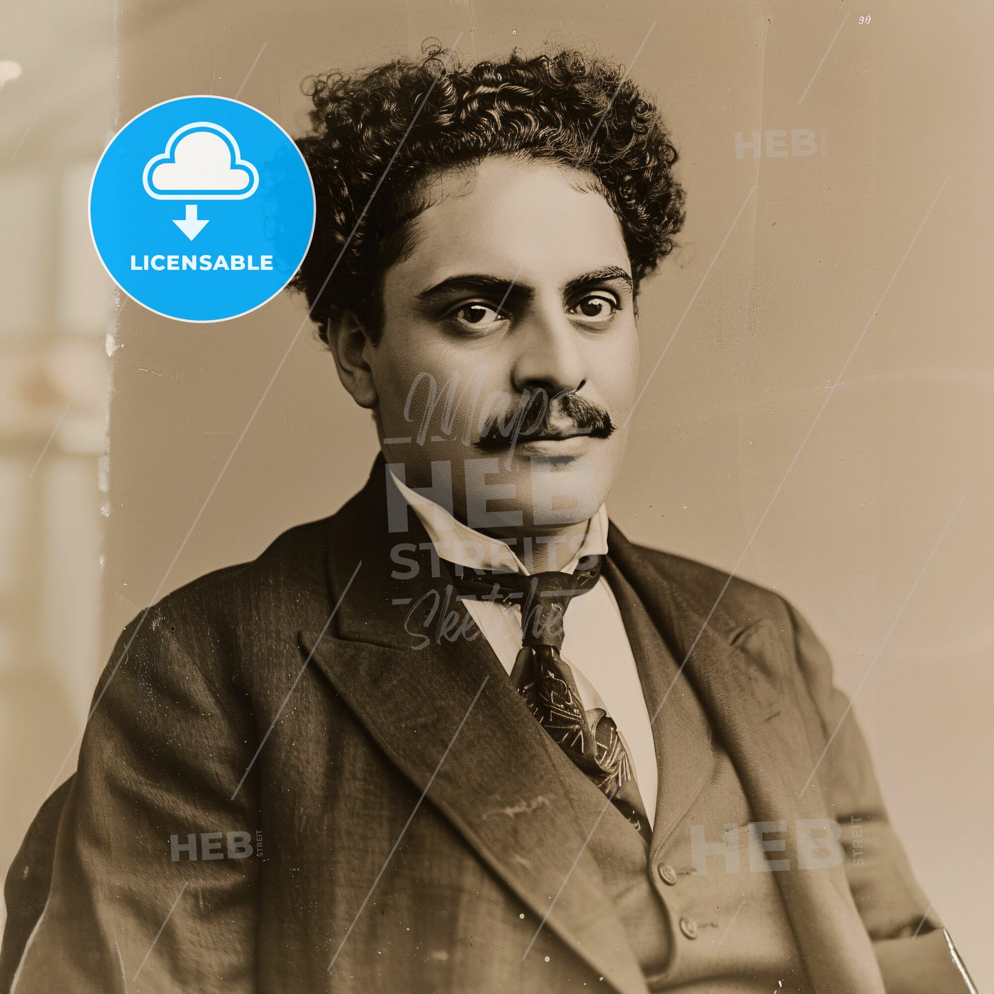 Silvestre Revueltas, 1899 - 1940, Mexican composer - A Man With Curly Hair And A Mustache