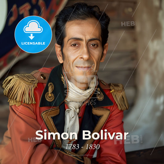 Simon Bolivar, 1783 - 1830, South American liberator - A Man In A Red Uniform Print Template