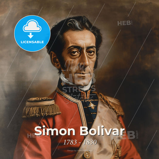 Simon Bolivar, 1783 - 1830, South American liberator - A Man In A Military Uniform Print Template