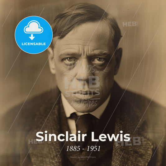 Sinclair Lewis, 1885 - 1951, American writer - A Man In A Suit Print Template