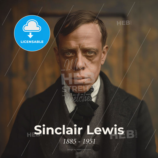 Sinclair Lewis, 1885 - 1951, American writer - A Man In A Suit Print Template