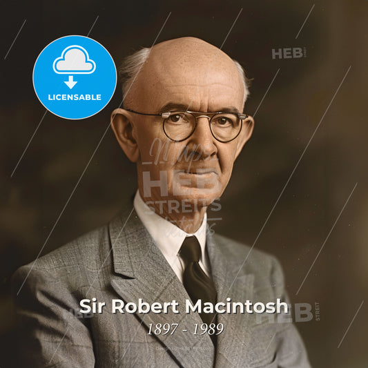 Sir Robert Macintosh, 1897 - 1989, British anesthesiologist - An Old Man Wearing Glasses And A Suit Print Template