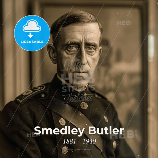Smedley Butler, 1881 - 1940, American Major General - A Man In A Uniform Print Template